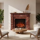 Custom Marble mantel | Red veined classical | 55 Inch | Rosso Levanto