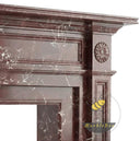 Custom Marble mantel | Red veined classical | 55 Inch | Rosso Levanto