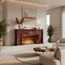 Marble fireplace surround for sale in Rosso Levanto - Image 2