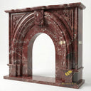 Marble fireplace mantels for sale in Rosso Levanto - Image 4