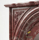 Marble fireplace mantels for sale | Ornate arched mantel | Width: 59 Inches | Rosso Levanto