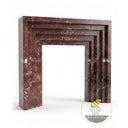 Red Marble Mantel | Geometric Stepped Surround | 59 Inch Width | Rosso Levanto