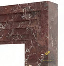Red Marble Mantel | Geometric Stepped Surround | 59 Inch Width | Rosso Levanto