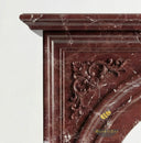 Marble mantel surround | French Arched Carved | 59 Inch Width | Rosso Levanto