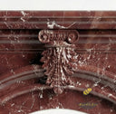 Marble mantel surround | French Arched Carved | 59 Inch Width | Rosso Levanto