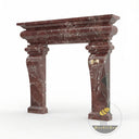 Marble around fireplace in Rosso Levanto - Image 4