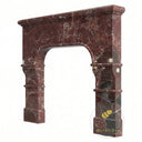 Marble hearths | Fluted Arched Pilasters | Height: 51 Inches | Rosso Levanto Marble