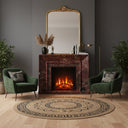 Marble hearth and back panel in Rosso Levanto - Image 2