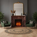 Marble hearth and back panel in Rosso Levanto - Image 2