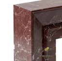 Marble hearth and back panel | Bold bolection molding | Width: 59" | Rosso Levanto marble