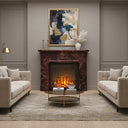 Electric fireplace with Marble surround in Rosso Levanto - Image 2
