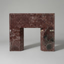 Marble fireplace electric | Geometric Reeded Front | Height: 49 Inch | Rosso Levanto