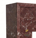 Marble fireplace electric in Rosso Levanto - Image 7
