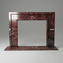 Marble fire surround with electric fire in Rosso Levanto - Image 1