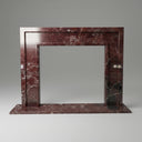 Marble fire surround with electric fire | Minimalist rectangular design | 59 Inch Width | Rosso Levanto Marble