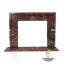 Marble fire surround with electric fire | Minimalist rectangular design | 59 Inch Width | Rosso Levanto Marble