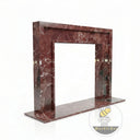 Marble fire surround with electric fire | Minimalist rectangular design | 59 Inch Width | Rosso Levanto Marble