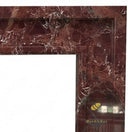 Marble fire surround with electric fire | Minimalist rectangular design | 59 Inch Width | Rosso Levanto Marble