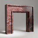Modern Marble fireplace mantel in Rosso Levanto - Image 1