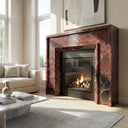 Modern Marble fireplace mantel in Rosso Levanto - Image 2
