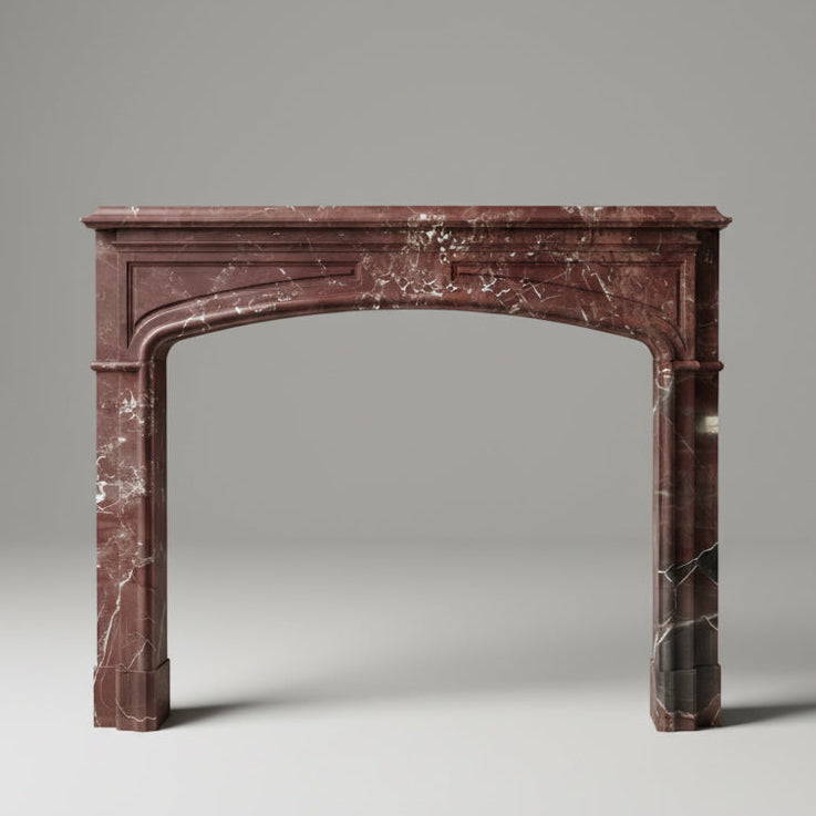 Luxury Rosso Levanto Marble Fireplace | Tudor Arch Design – Marblebee