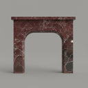 Large marble fireplace surround | Modern Arch Design | 59 Inch Width | Rosso Levanto