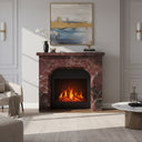 Large marble fireplace surround | Modern Arch Design | 59 Inch Width | Rosso Levanto