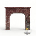Large marble fireplace surround | Modern Arch Design | 59 Inch Width | Rosso Levanto