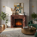 Marble fireplace surround | Stepped bolection molding | Width 59 Inch | Rosso Levanto