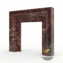 Marble fireplace surround | Stepped bolection molding | Width 59 Inch | Rosso Levanto