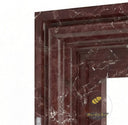 Marble fireplace surround | Stepped bolection molding | Width 59 Inch | Rosso Levanto