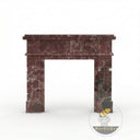 Marble fireplace mantel | Fluted pilaster design | 59 Inch Width | Rosso Levanto marble