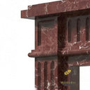 Marble fireplace mantel in Rosso Levanto - Image 6