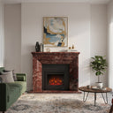 Marble fire surround | Red veined modern | Width 59 Inch | Rosso Levanto