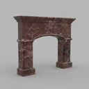 Marble mantel | Arched deep red | Width: 59 Inch | Rosso Levanto