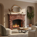 Marble mantel | Arched deep red | Width: 59 Inch | Rosso Levanto