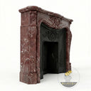 Marble fireplace | ornate carved shell | 59 Inch Width | Rosso Levanto