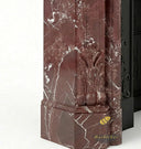 Marble fireplace | ornate carved shell | 59 Inch Width | Rosso Levanto