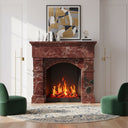 Dark Red Marble fireplace surround | Arched molded design | Height: 49 Inch | Rosso Levanto