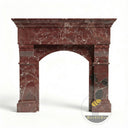 Dark Red Marble fireplace surround | Arched molded design | Height: 49 Inch | Rosso Levanto