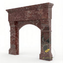 Dark Red Marble fireplace surround | Arched molded design | Height: 49 Inch | Rosso Levanto