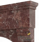 Dark Red Marble fireplace surround | Arched molded design | Height: 49 Inch | Rosso Levanto