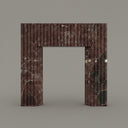 Marble mantelpiece | Fluted Modern Design | 59 Inch Width | Rosso Levanto