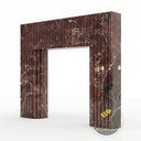 Marble mantelpiece | Fluted Modern Design | 59 Inch Width | Rosso Levanto