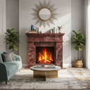 Marble fireplace hearth in Rosso Levanto - Image 2