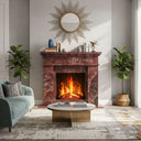 Marble fireplace hearth in Rosso Levanto - Image 2