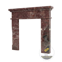 Marble fireplace hearth | Polished stepped pilasters | Width: 59.06 Inch | Rosso Levanto