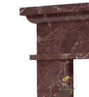 Marble fireplace hearth | Polished stepped pilasters | Width: 59.06 Inch | Rosso Levanto