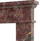 Marble fireplace hearth | Polished stepped pilasters | Width: 59.06 Inch | Rosso Levanto