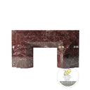 Marble fire place | Geometric stepped surround | 61" W | Rosso Levanto
